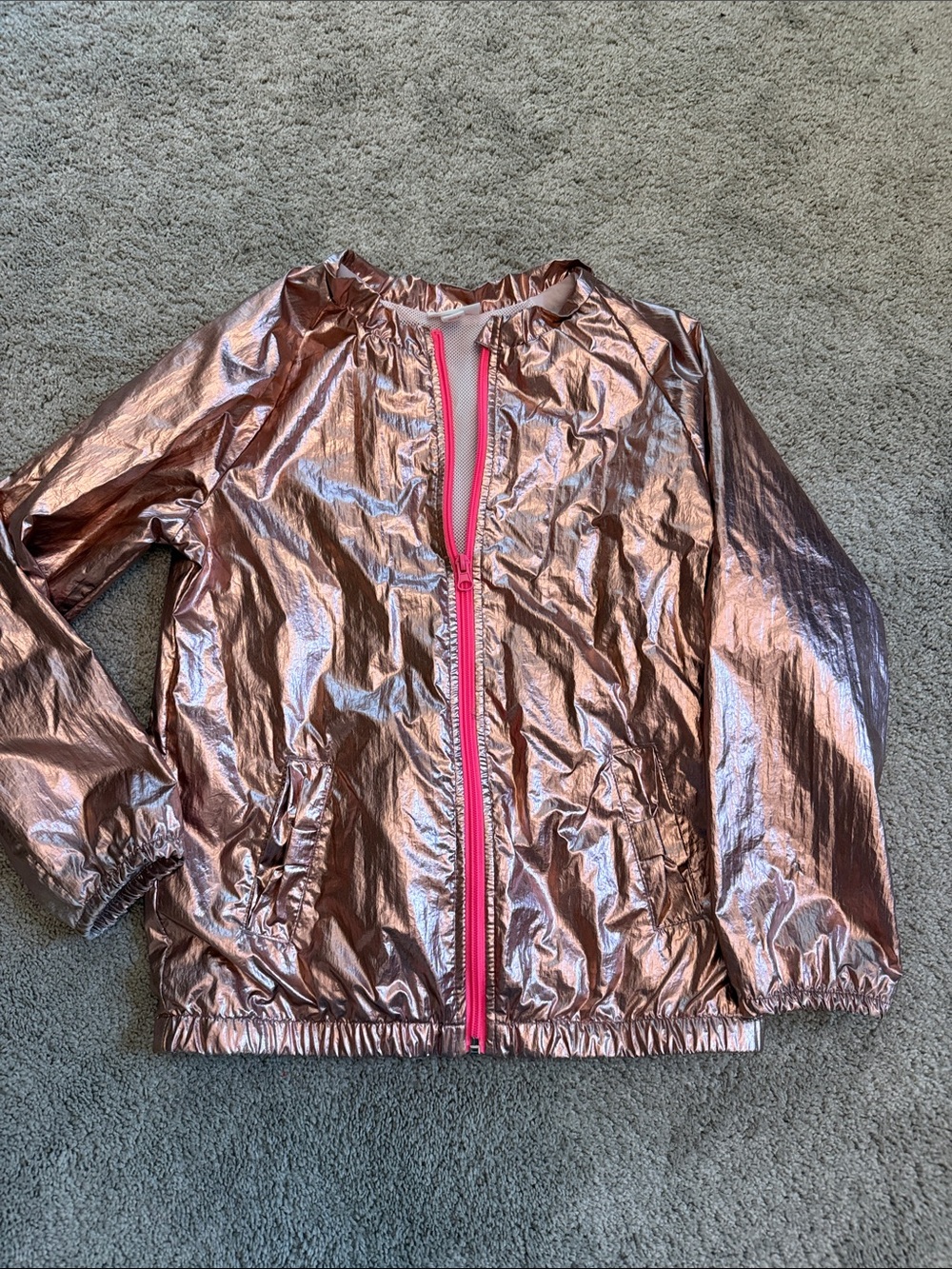 Metallic pink windbreaker